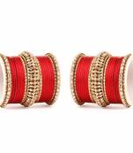 Bridal Kundan Bangle Set For Two Hands By Red