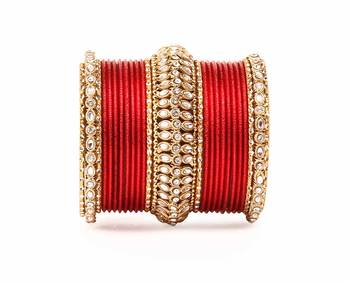 Bridal Kundan Bangle Set For Two Hands By Red 2