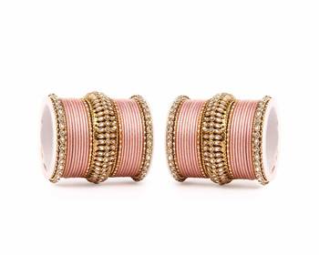 Bridal Kundan Bangle Set For Two Hands By Peach 1