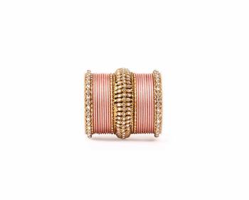 Bridal Kundan Bangle Set For Two Hands By Peach 2