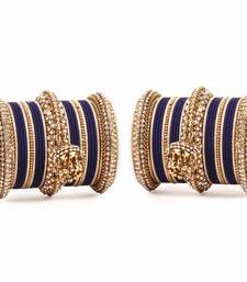 Traditional Jhumki Bangle Set By For Two Hands Blue