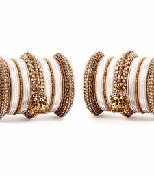 Traditional Jhumki Bangle Set By For Two Hands Silver Golden