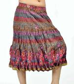 Rajasthani Multicolor Color Pure Cotton Short Skirt