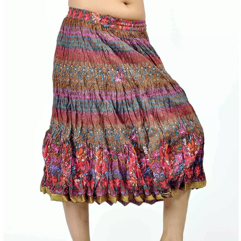 Rajasthani Multicolor Color Pure Cotton Short Skirt