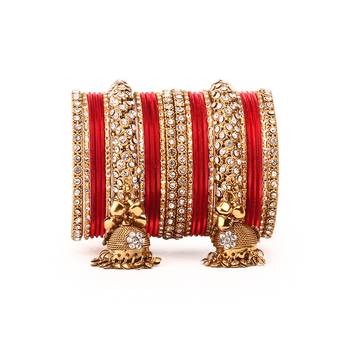 Traditional Shining Bangle Jhumki Bangle Set For Two Hands By Orange 2