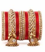 Leshya Gold Plated Aluminium Jhumka Bangles Set