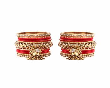 Leshya Gold Plated Aluminium Jhumka Bangles Set 2