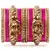 Magenta Gold Plated Stone Studded Aluminum Jhumki Bangles