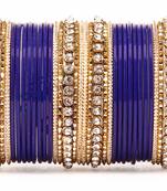 Simple Matte Textured Stone Bangle Design By For Women Blue