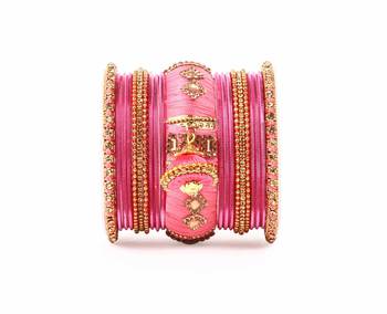 Bridal Silk Thread Bangle Set With Jhumki And Velvet Bangles For Two Hands Gajri 2