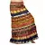 Crushed Style Blue Brown Cotton Long Skirt