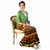 Crushed Style Blue Brown Cotton Long Skirt
