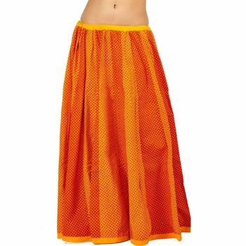 Ethnic Jaipuri Yellow Red Cotton Lehanga Skirt 1