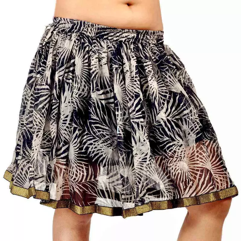 Bollywood Style Blackwhite Short Chiffon Skirt