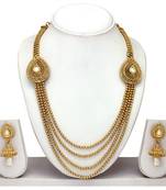Atasi International Myra Temple Gold Antique Gold Plated Necklace Set