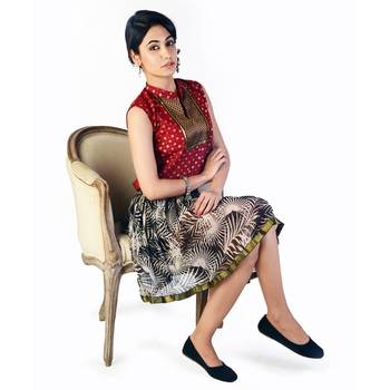 Bollywood Style Blackwhite Short Chiffon Skirt 3
