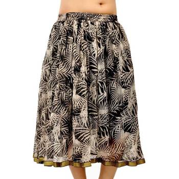 Bollywood Style Black And Cream Chiffon Skirt 1