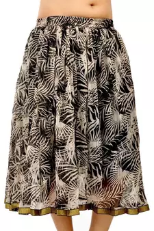 Bollywood Style Black And Cream Chiffon Skirt