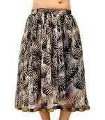 Bollywood Style Black And Cream Chiffon Skirt