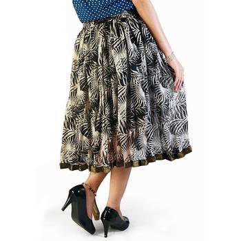 Bollywood Style Black And Cream Chiffon Skirt 2