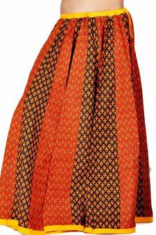 Jaipuri Ethnic Red Black Cotton Lehanga Skirt