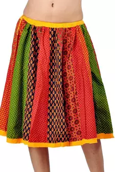 Jaipuri Multicolor Color Pure Cotton Lehanga Skirt