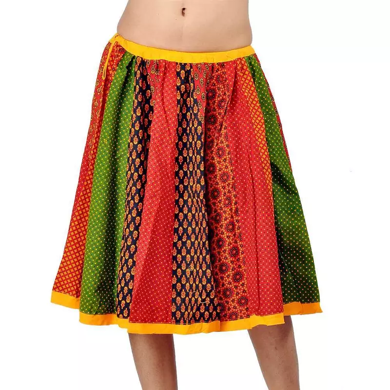 Jaipuri Multicolor Color Pure Cotton Lehanga Skirt
