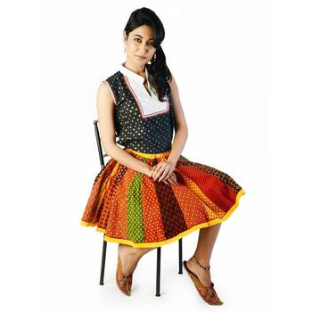 Jaipuri Multicolor Color Pure Cotton Lehanga Skirt 3