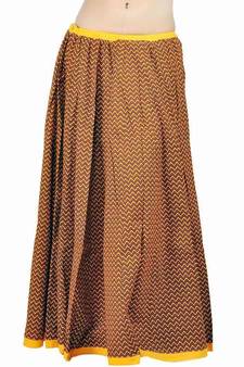 Yellow Black Rajasthani Designer Lehanga Skirt