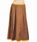 Yellow Black Rajasthani Designer Lehanga Skirt
