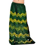 Bandhej Green N Yellow Exclusive Cotton Skirt