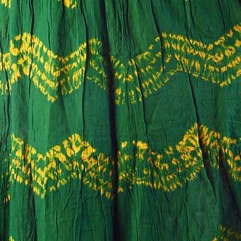 Bandhej Green N Yellow Exclusive Cotton Skirt 4