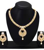 Atasi International Kishty Diamond Gold Plated Necklace Set