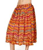 Stylish Multicolor Color Ethnic Chiffon Short Skirt