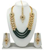 Atasi International Kundan Gold Antique Plated Necklace Set  