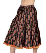 Ethnic Jaipuri Fine Black Cotton Short Skirt