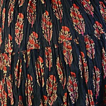 Ethnic Jaipuri Fine Black Cotton Short Skirt 3