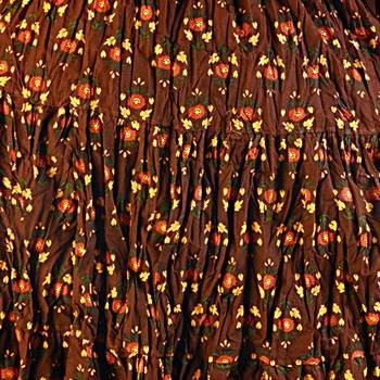 Rajasthani Brown And Yellow Cotton Short Skirt 4