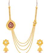 Sukkhi Alluring 4 String Jalegi Gold Plated Necklace Set for women