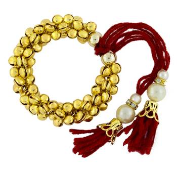 Handcrafted Multicolor Thread Gold Plated Pearl CZ Free Size Stretchable Bracelet Bangle Combo For Kids Girls Women 5