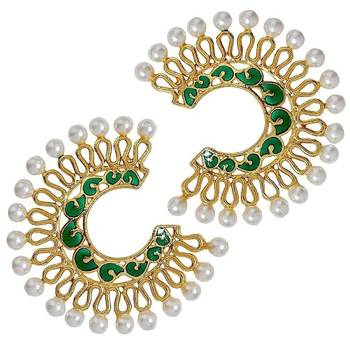 Chaand Bali Filigree Gold Plated Multicolor Meenakari Pearl Earring Combo For Women 3