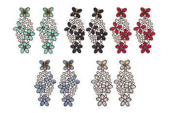 Floral Multicolor Kundan Gold Plated Dangling Delicate Earring Combo For Women 1