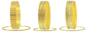 Wedding Designer 22K Gold Plated Rhodium Metal Chuda Kada Bangle Set Of 8 Combo For Women 1