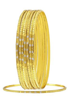 Wedding Designer 22K Gold Plated Rhodium Metal Chuda Kada Bangle Set Of 8 Combo For Women 4