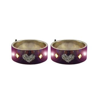 Purple Stone Stud Brass Led With Switch Bangle 1