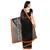 Black woven cotton saree with blouse