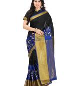 Black Woven Silk Blend Saree With Blouse