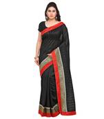 Black Woven Silk Blend Saree With Blouse