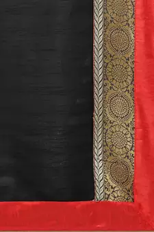 Black Woven Silk Blend Saree With Blouse