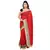 Red Woven silk blend Blend Saree With Blouse